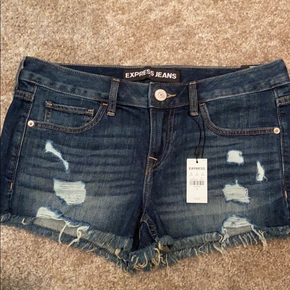 Express Shortie Low Rise Jean Shorts